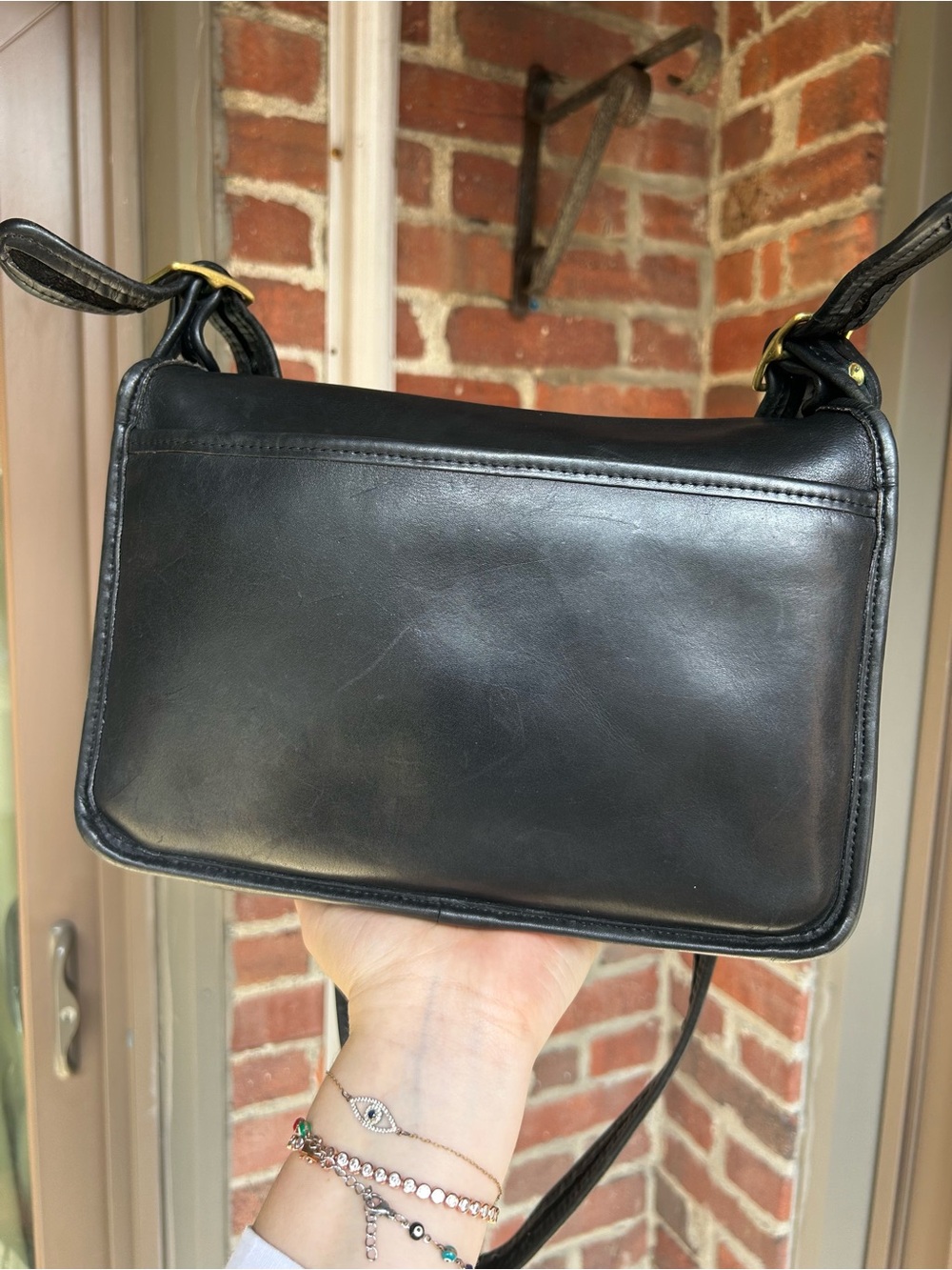 Vintage coach pocket bag style 9875 black leather crossbody turnlock retro y2k - Picture 4 of 10